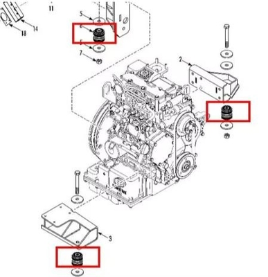 Parties de rechange de cuisson thermique de rechange 93-0577 Montage moteur - vibration pour la sous-unité moteur Thermo King Série T