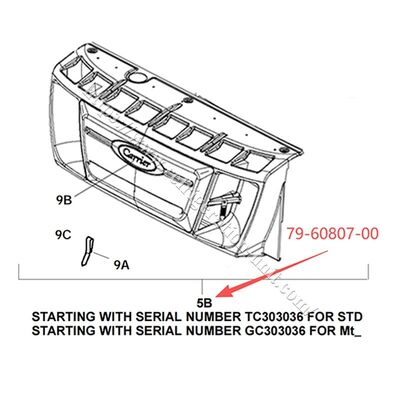 79-60807-00 Porteur S550 S750 S850 couverture de peau avant pièces détachées originales