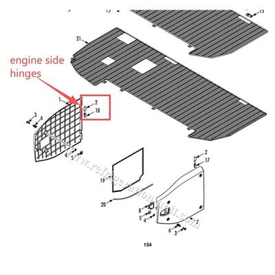 les charnières du côté du moteur la porte du côté droit un ensemble de la série T THERMO KING unité de réfrigération T-600 800 1000 680Pro 880Pro T-1080Pro